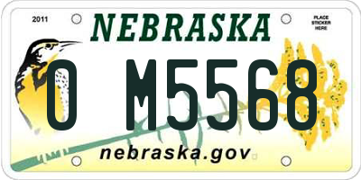 NE license plate 0M5568