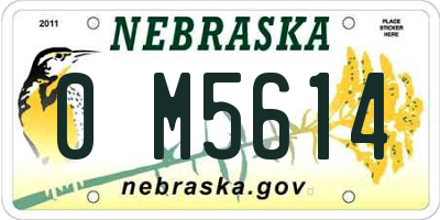 NE license plate 0M5614