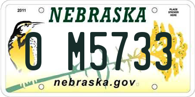NE license plate 0M5733