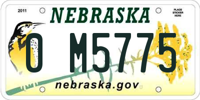 NE license plate 0M5775