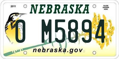 NE license plate 0M5894