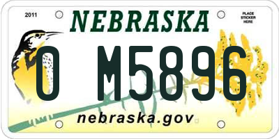NE license plate 0M5896