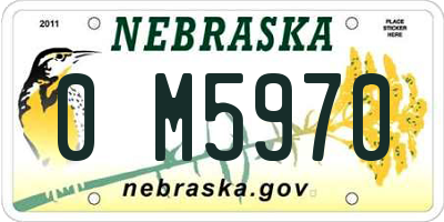 NE license plate 0M5970