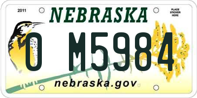 NE license plate 0M5984