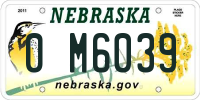 NE license plate 0M6039