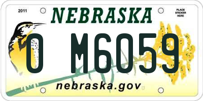 NE license plate 0M6059
