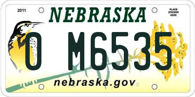 NE license plate 0M6535