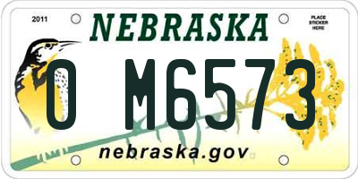 NE license plate 0M6573