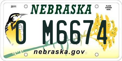 NE license plate 0M6674