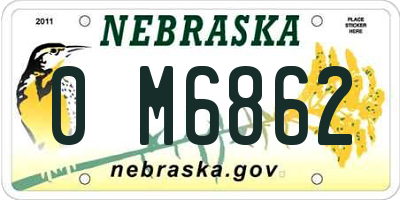 NE license plate 0M6862