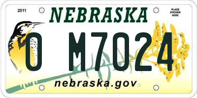 NE license plate 0M7024