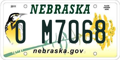 NE license plate 0M7068