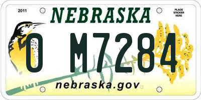 NE license plate 0M7284