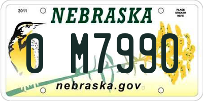 NE license plate 0M7990