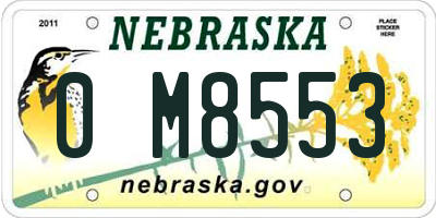 NE license plate 0M8553