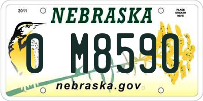 NE license plate 0M8590