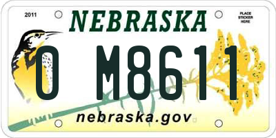 NE license plate 0M8611