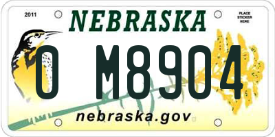 NE license plate 0M8904