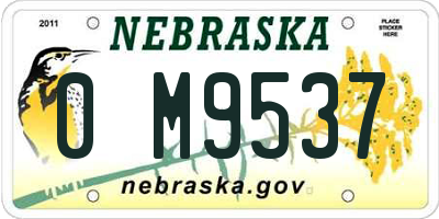 NE license plate 0M9537