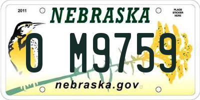 NE license plate 0M9759