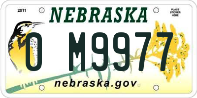 NE license plate 0M9977
