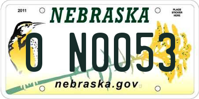 NE license plate 0N0053