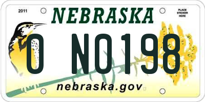 NE license plate 0N0198