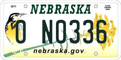 NE license plate 0N0336