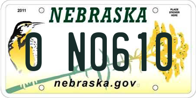 NE license plate 0N0610