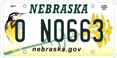 NE license plate 0N0663
