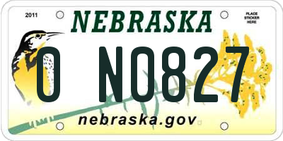 NE license plate 0N0827