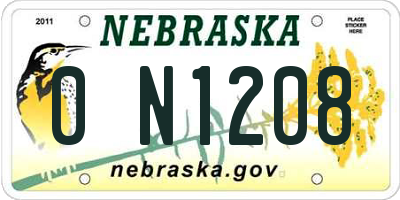 NE license plate 0N1208