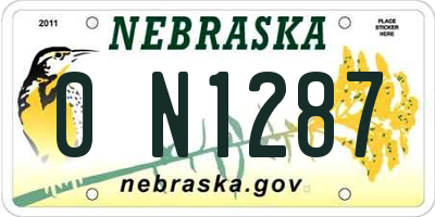 NE license plate 0N1287
