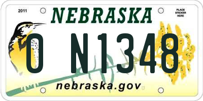 NE license plate 0N1348