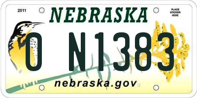 NE license plate 0N1383