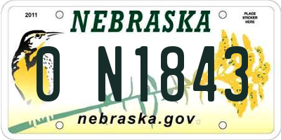 NE license plate 0N1843
