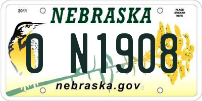 NE license plate 0N1908