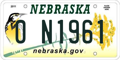NE license plate 0N1961