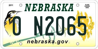 NE license plate 0N2065
