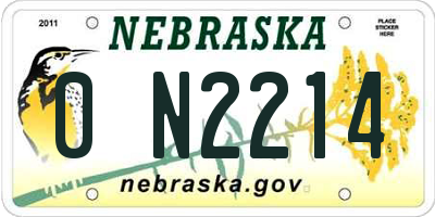 NE license plate 0N2214