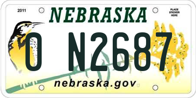 NE license plate 0N2687