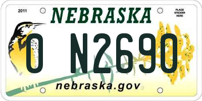 NE license plate 0N2690