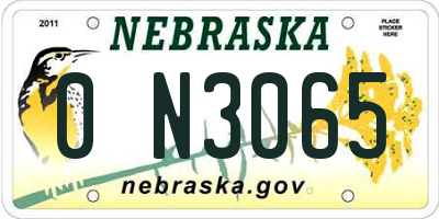 NE license plate 0N3065