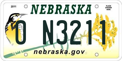 NE license plate 0N3211