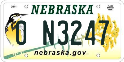 NE license plate 0N3247