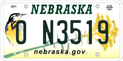 NE license plate 0N3519