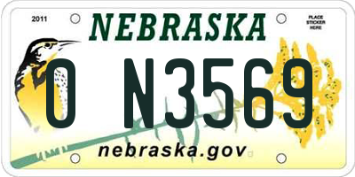 NE license plate 0N3569