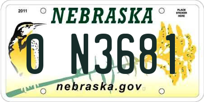 NE license plate 0N3681