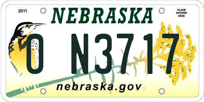 NE license plate 0N3717