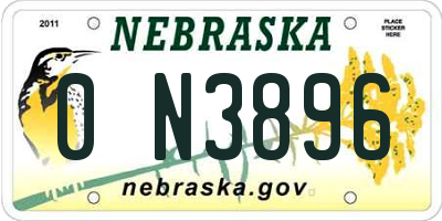NE license plate 0N3896